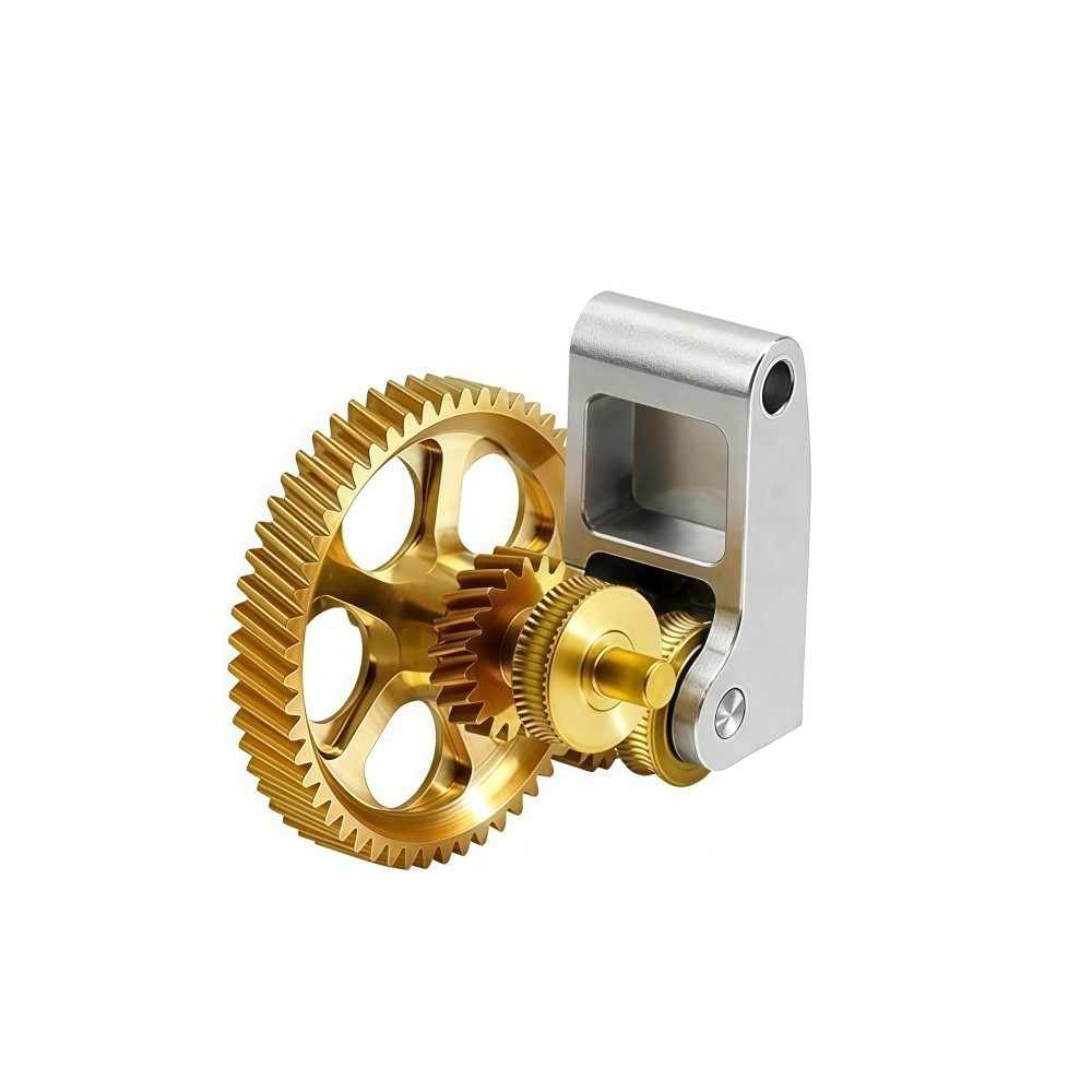 Full Metal Gold DLC Slant Gear Kit Brass Extruder for P1P/P1S/X1/X1C 3D Printers