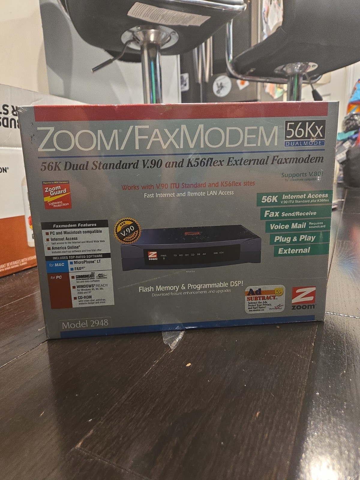 Zoom/FaxModem 2949 56Kx Dual Mode for PC V.80 Vintage New Factory Sealed 