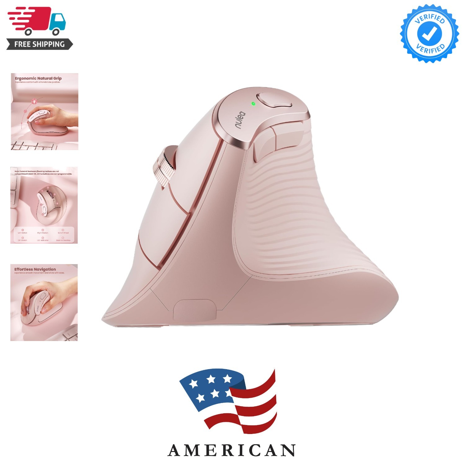 M510 Vertical Mouse Wireless, Ergonomic Mouse for Comfy Tracking, 3 Adjustabl...