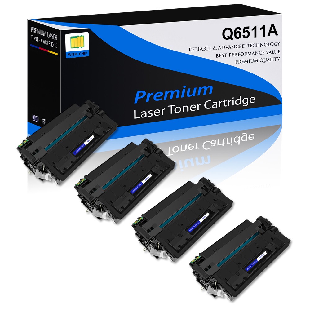 4PK Black Q6511A 11A Toner Cartridge for HP LaserJet 2430n 2430tn 2420 Printer