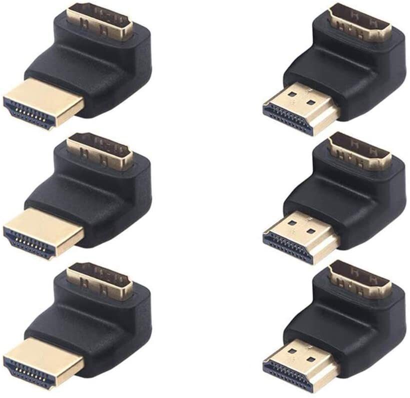 VCE 3 Combos HDMI 90 Degree and 270 Degree Male to Female Adapter 3D&4K Supporte