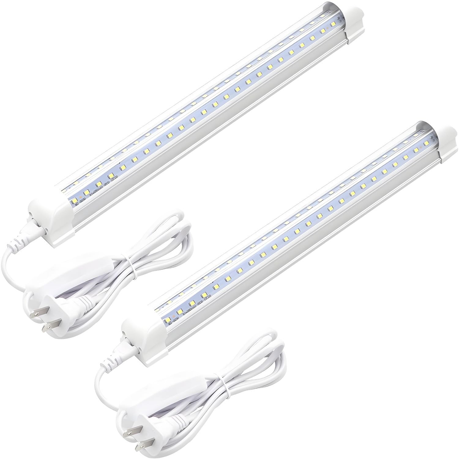 2 Pack 1 FT 9W 1080lm 6000K T8 VShape Integrated LED Tube Light Fixtures