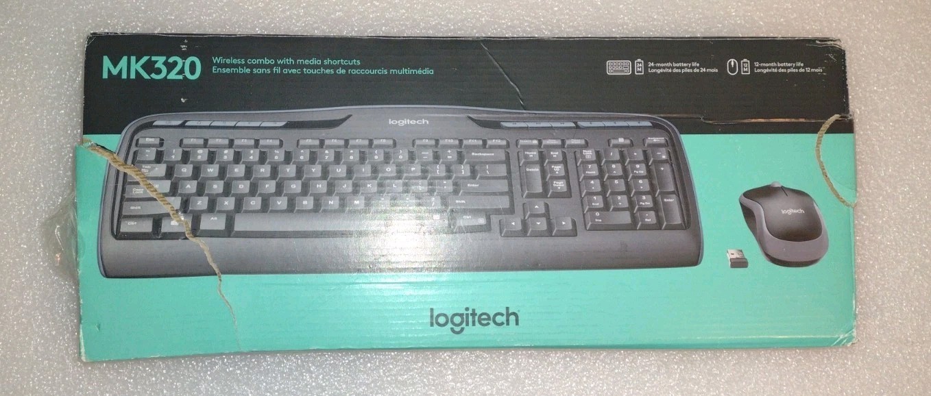NOB Logitech 920-002836 Wireless Desktop MK320 Keyboard, Mouse & Dongle FREE S/H