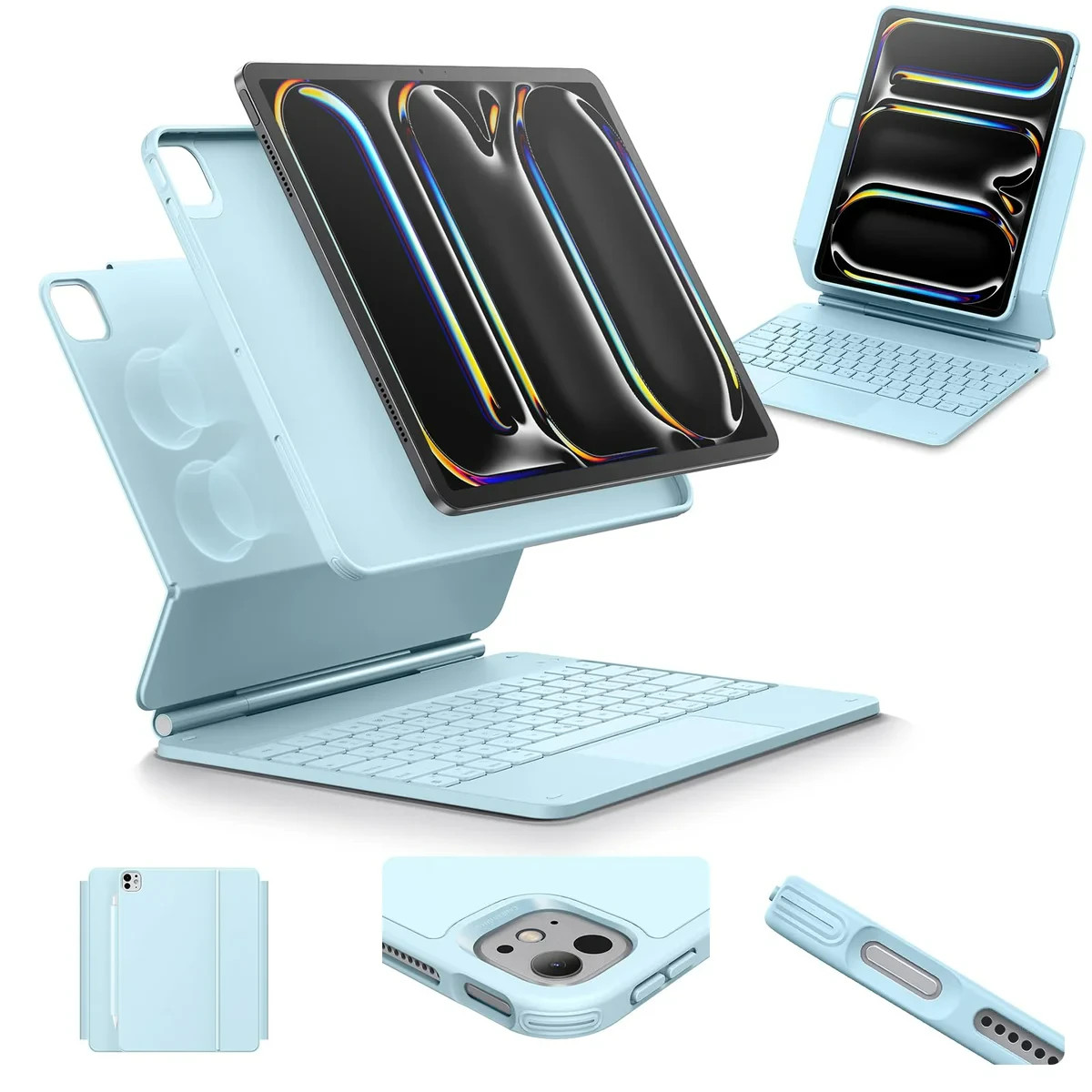 ESR iPad Pro 13 Inch Case with Keyboard ase with Easy-Set Magnetic Stand BLUE