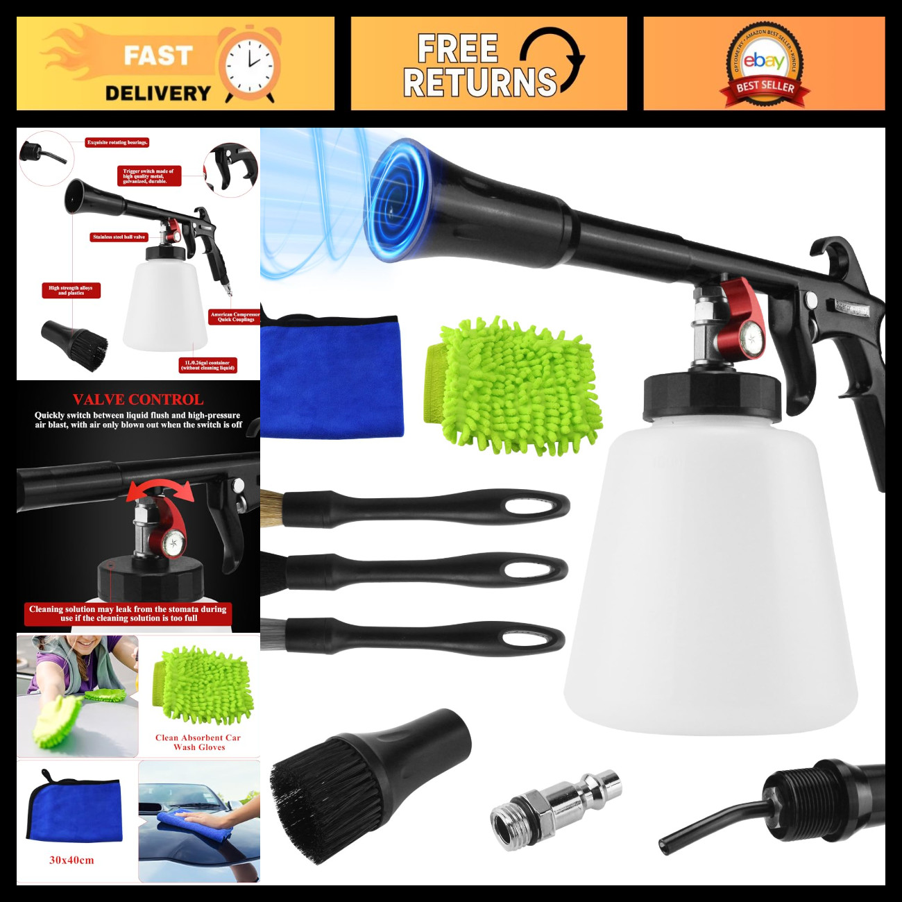 Powerful Air Cleaning Gun - Tornado Dust & Dirt Removal Tool, High-Pressure Blas