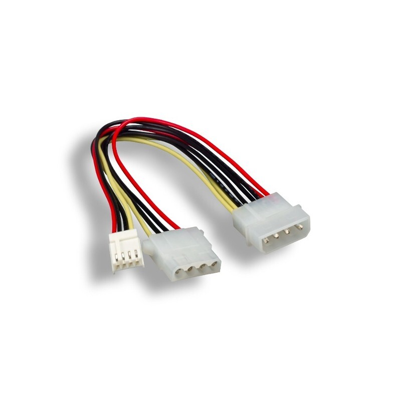 Lot of 10pc 8" 4 Pin Molex to Molex + 3.5" FDD Y Splitter DC Power Cable Adapter