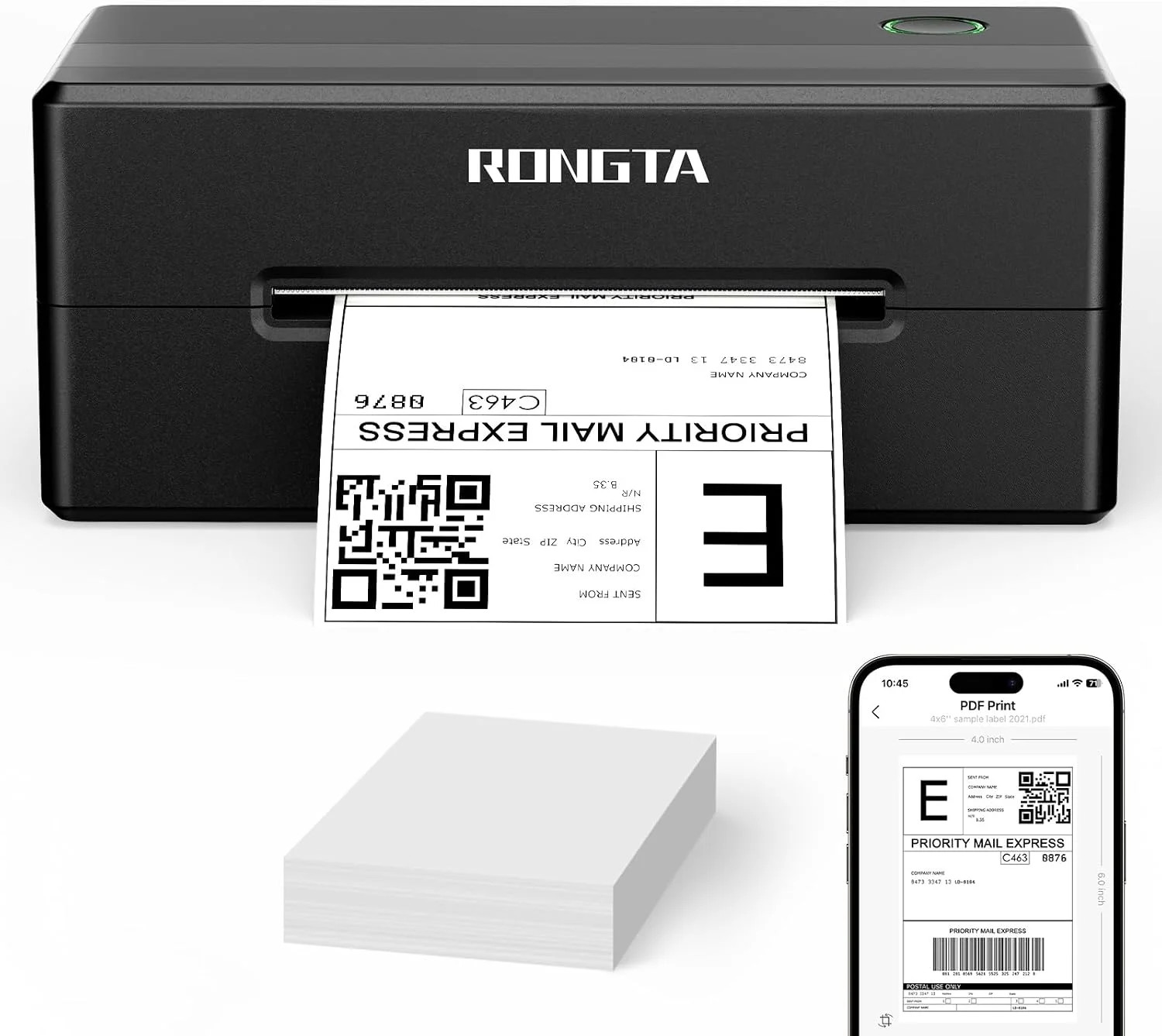 Thermal Shipping Label Printer 4x6 Bluetooth Shipping Printer Small Business