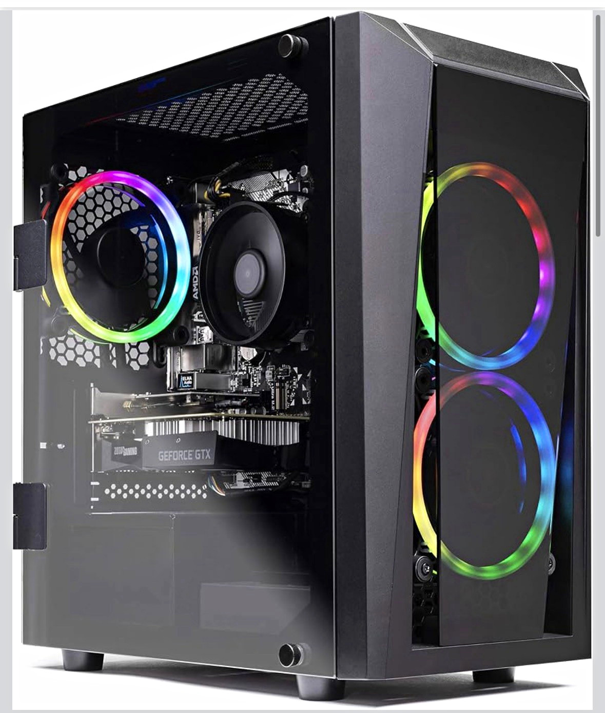 RGB Gaming Desktop Tower PC, NVIDIA GeForce GTX, Black, HDMI/DVI, USB 3.0