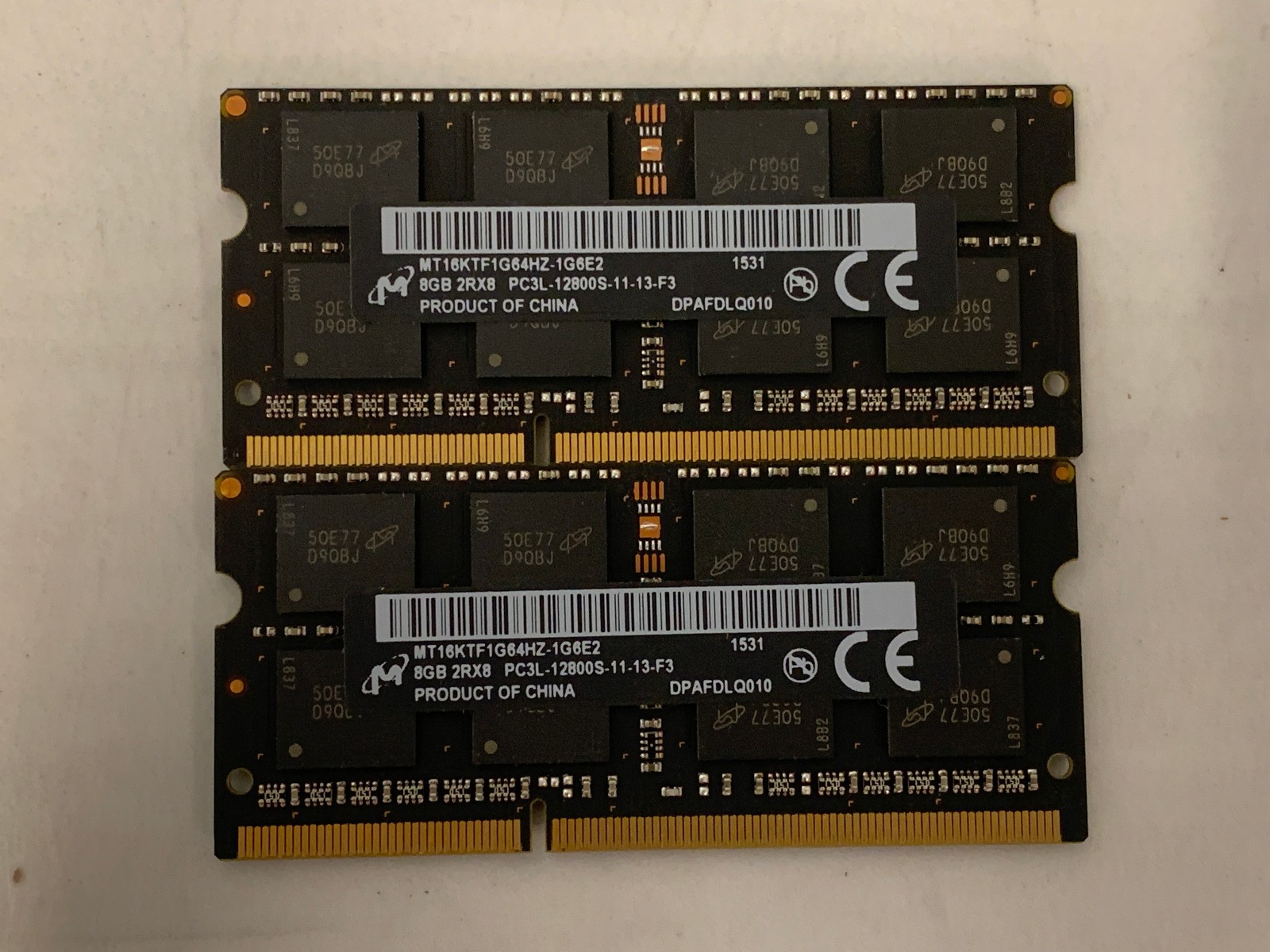 Micron 16GB 2x8GB DDR3L 1600MHz PC3L-12800S Laptop RAM MT16KTF1G64HZ-1G6E2 204P