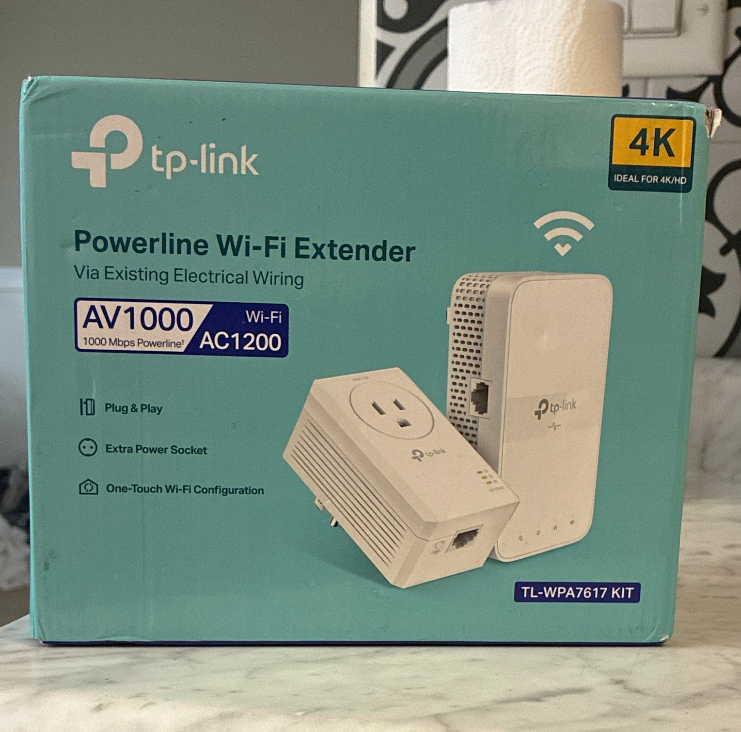 TP-LINK TL-WPA7617 KIT AV1000 AC1200 Gigabit Powerline Wi-Fi Kit, 2 LAN