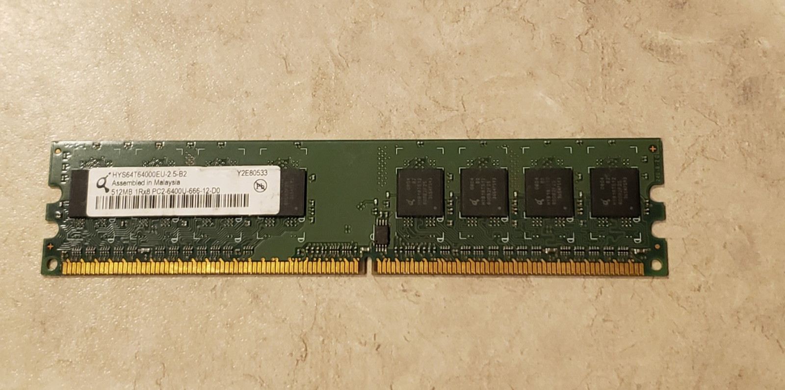 Qimonda HYS64T64000EU-2.5-B2 512MB PC2-6400 DDR2 RAM Memory
