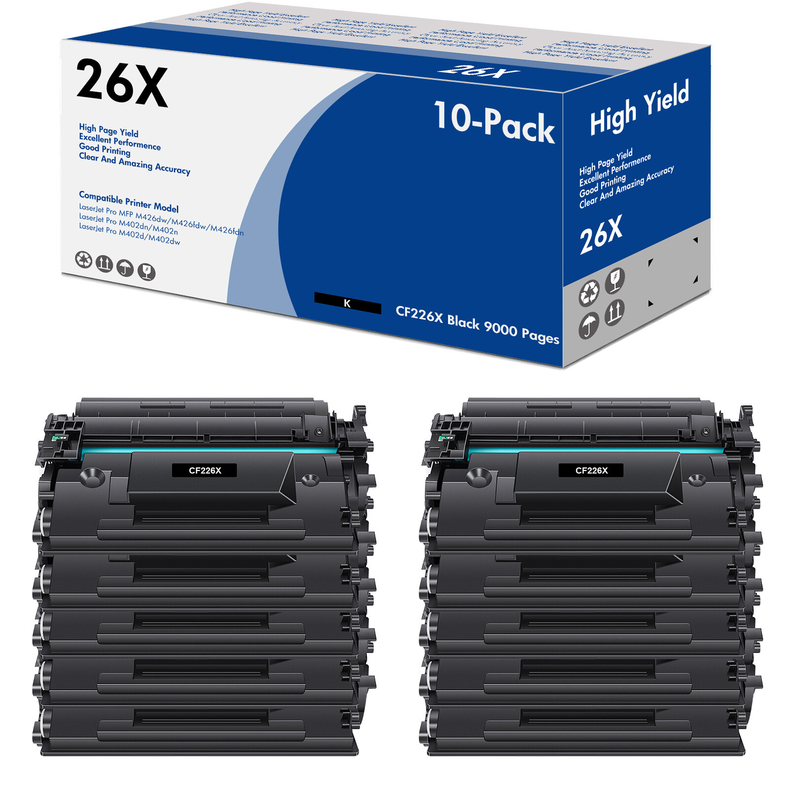 8x CF226X 26X Toner Compatible With HP LaserJet Pro M402dw M402d M426 M402 M402n