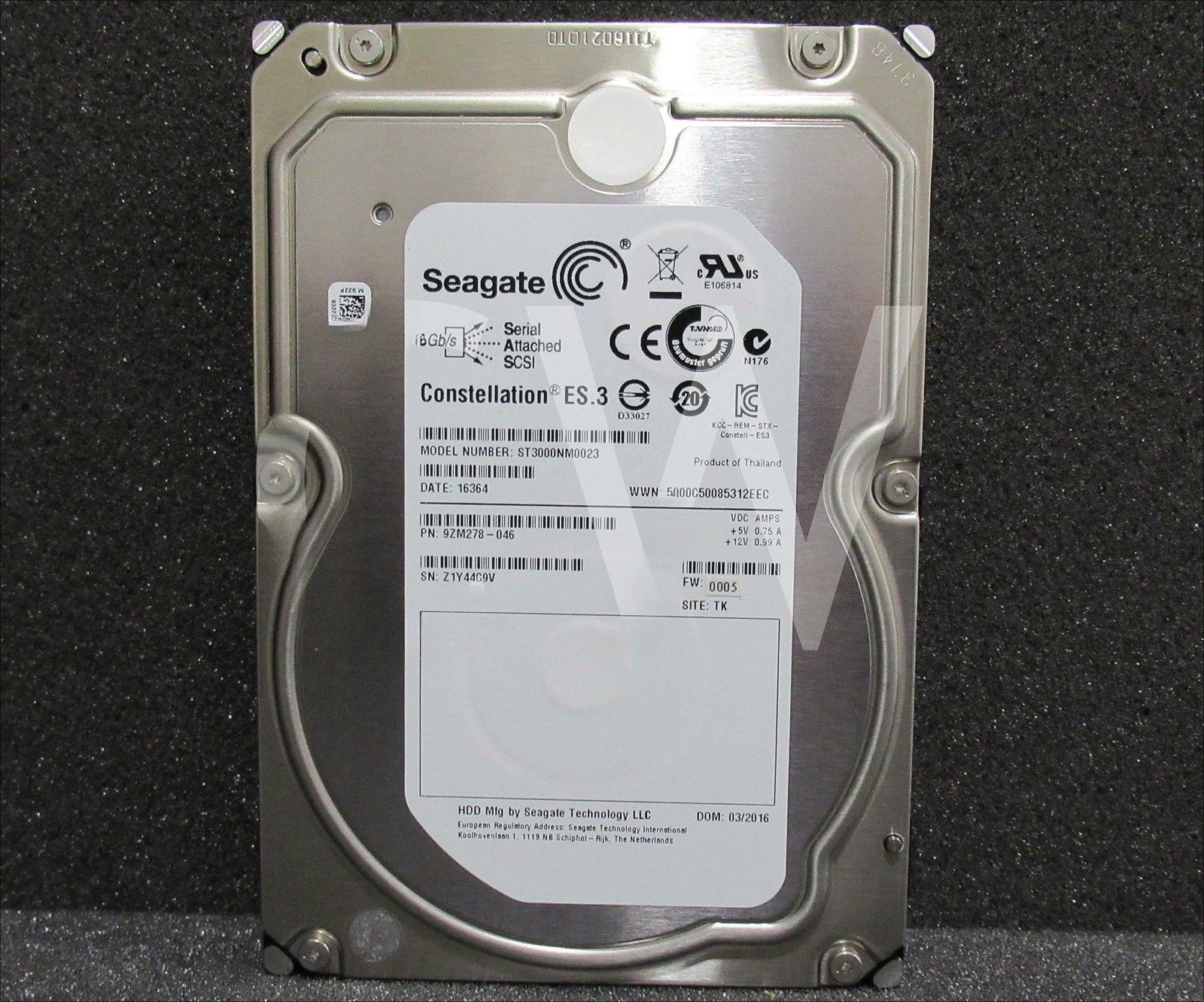 ST3000NM0023 Seagate 9ZM278 3TB 7.2K RPM 6Gb/s 3.5" SAS Server HDD Hard Drive