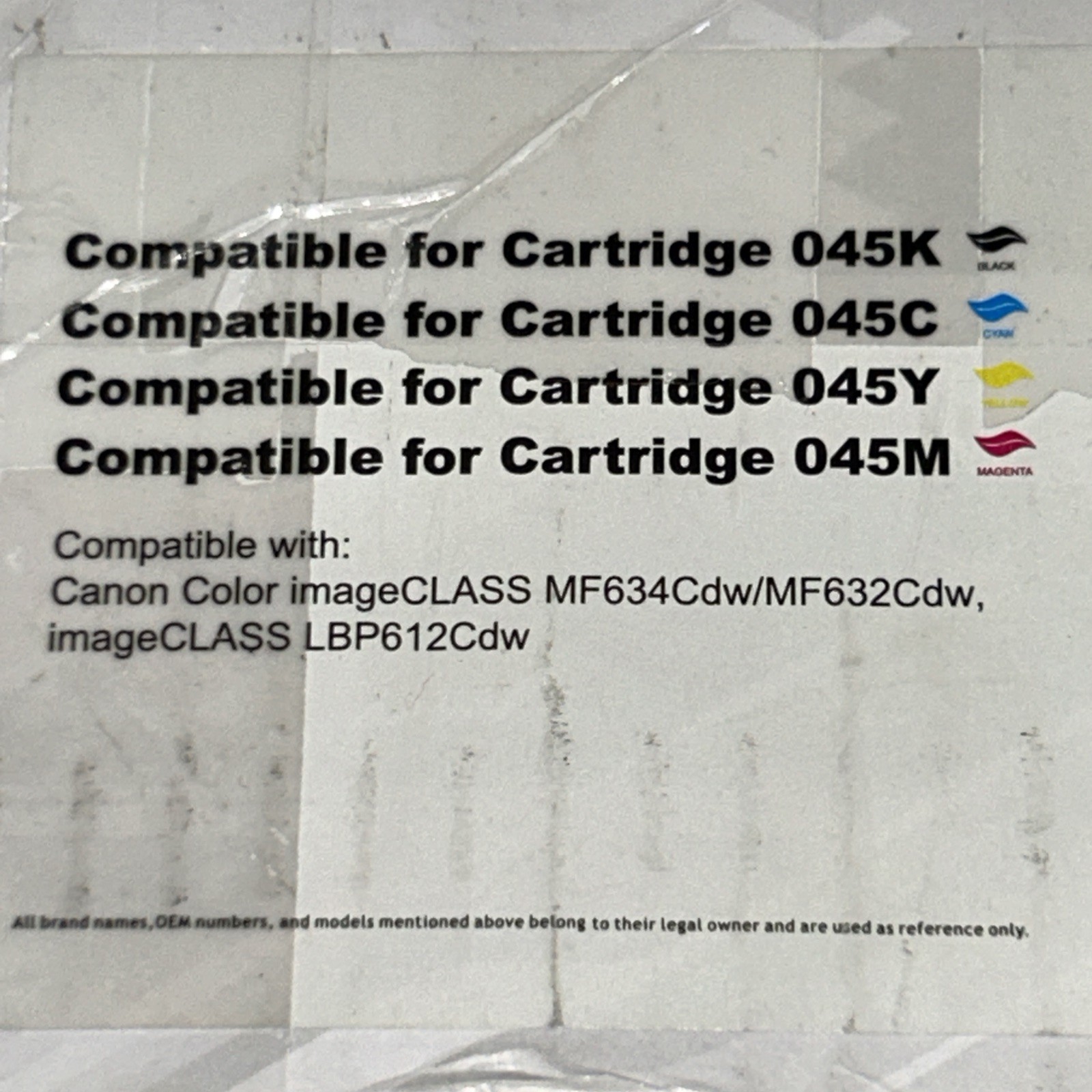 4Pk 045 For Canon MF634cdw MF632cdw LBP612cdw Compatible Toner (BK C M Y) Reman
