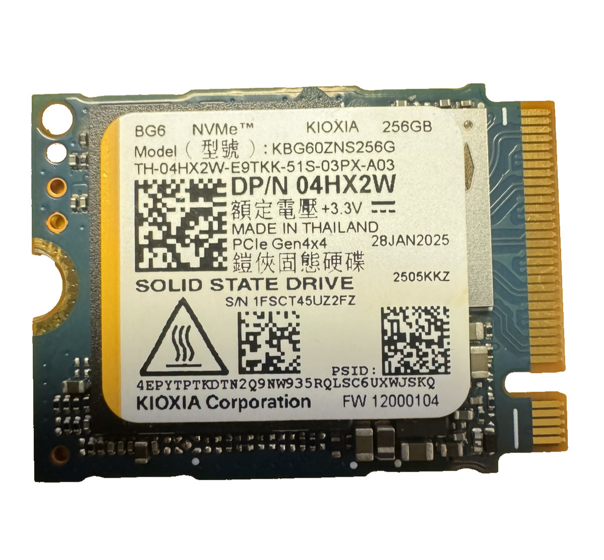 KIOXIA 256GB/M.2/2230 NVMe PCIe | 1 YR WARRENTY | OEM PULL | Steam Deck SSD