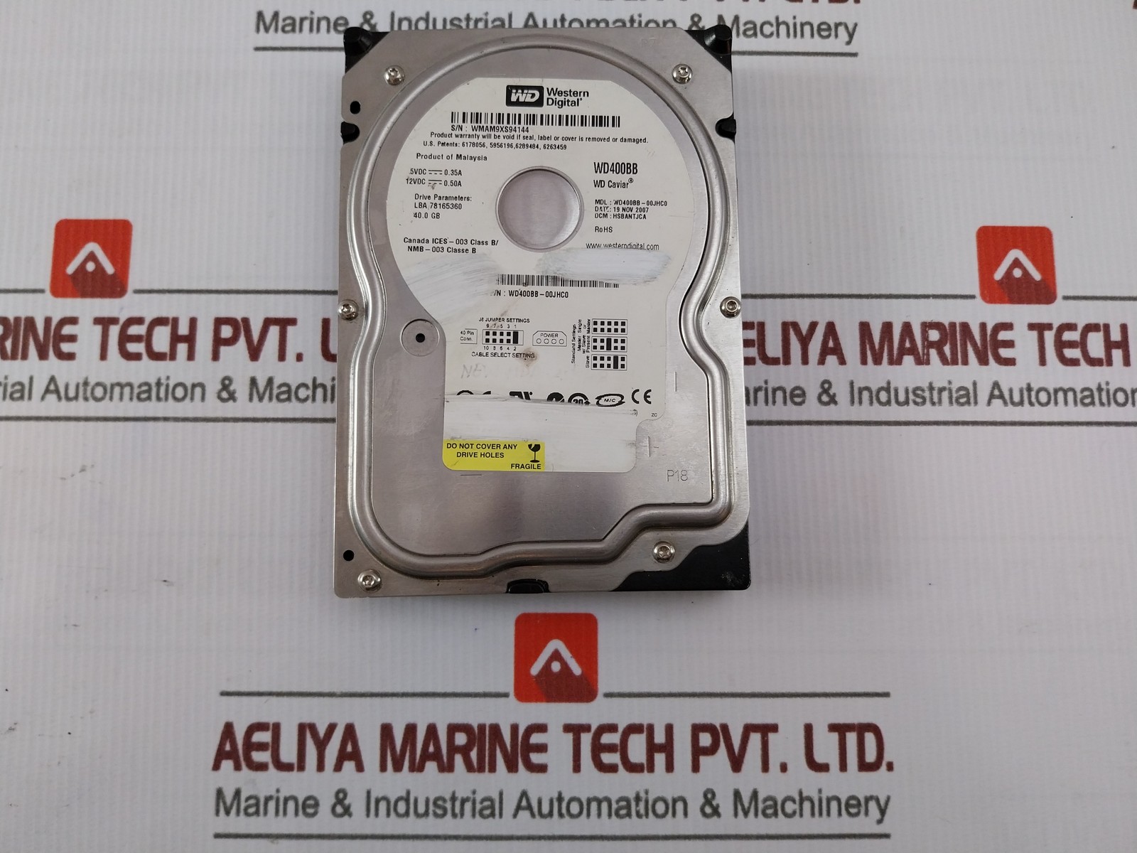 WESTERN DIGITAL WD400BB-00JHC0 IDE Hard Disk Drive 40.0 GB