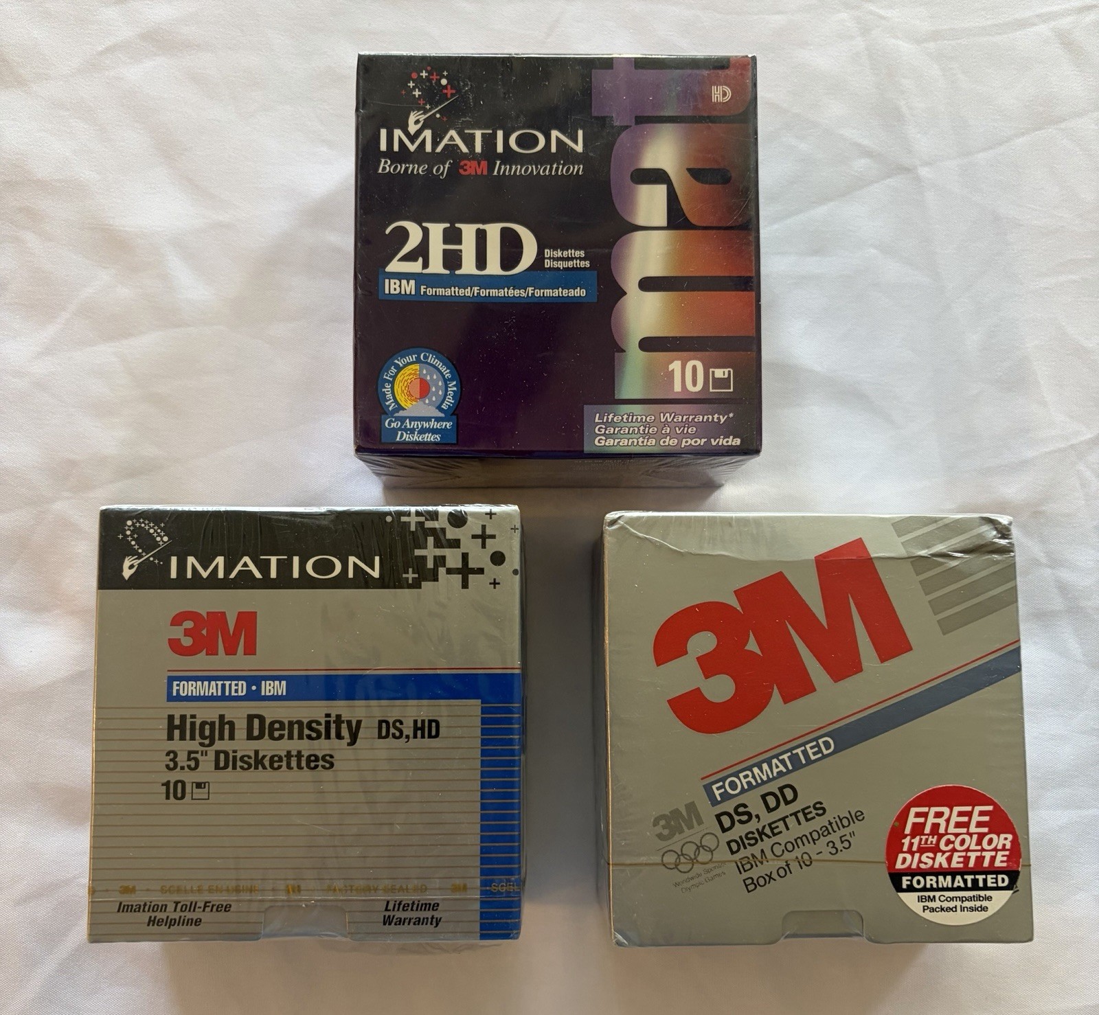 3M Imation 3.5" Diskettes - 3 Packs Of 10 Formatted IBM - Sealed New