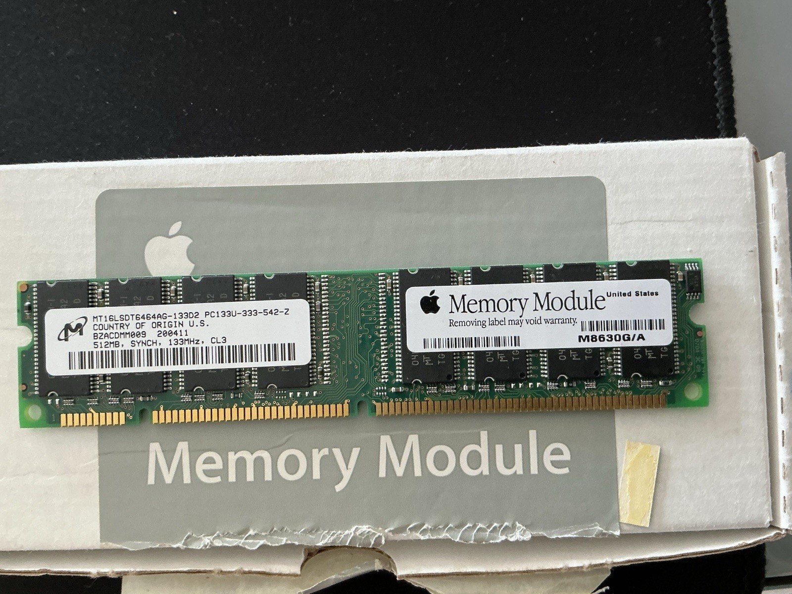 Apple /Micron MT16LSDT6464AG-PC133 512MB SDRAM Memory Module  (USED)
