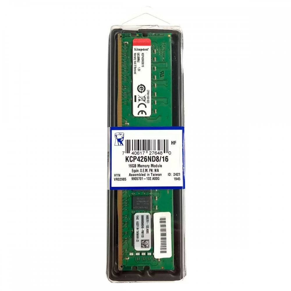 Kingston Desktop RAM-KCP426ND8/16 16 (1 x 16GB) PC4-21300 (DDR4-2666) Memory