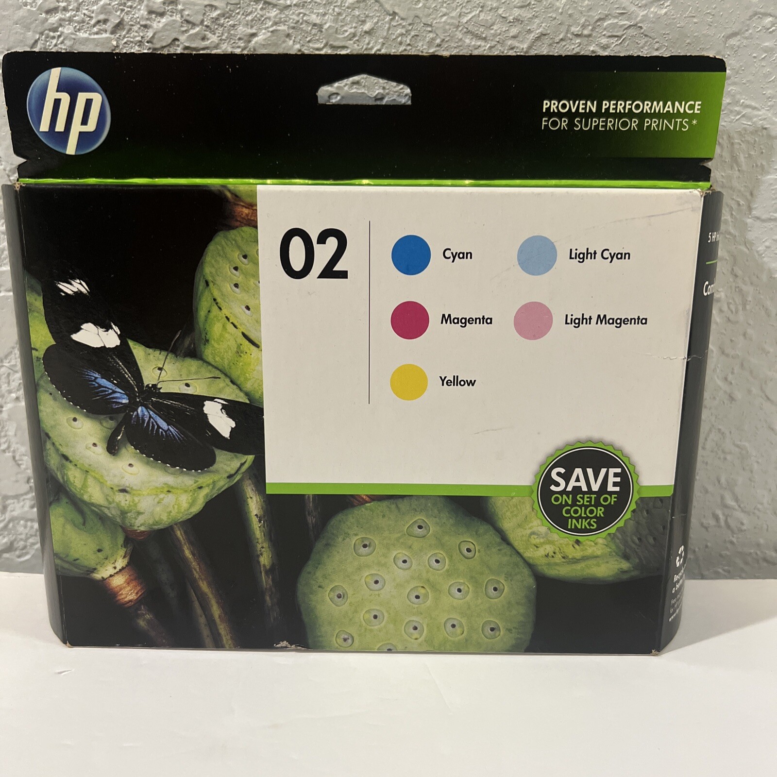 HP-02 Colored Ink Cartridge Set EXPIRED 2016 Genuine