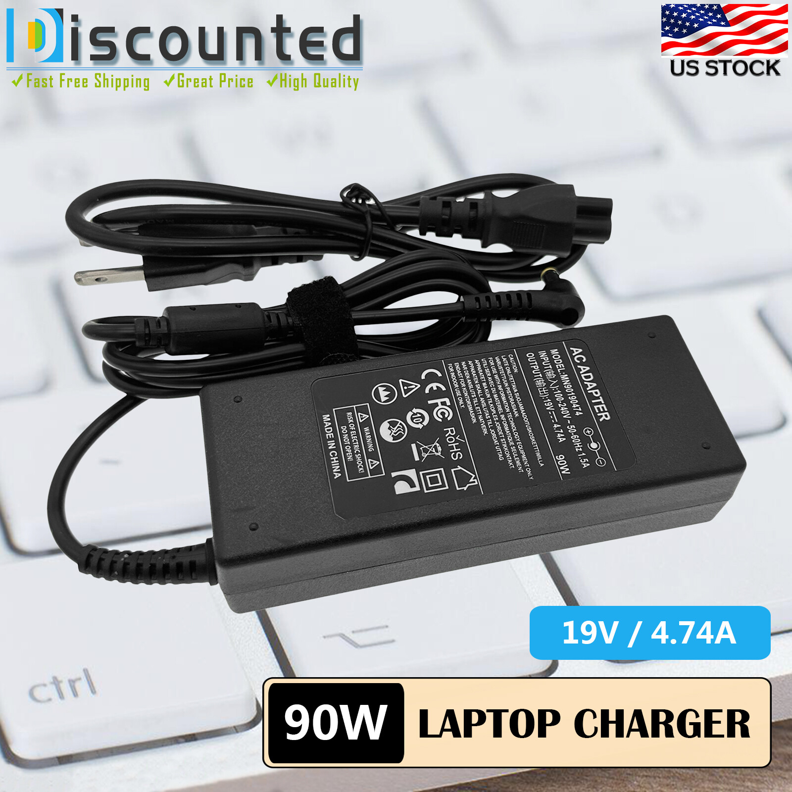 AC Adapter Charger For Acer Chromebox CXI2-4GKM CXI3-i38GNKM Power Supply Cord