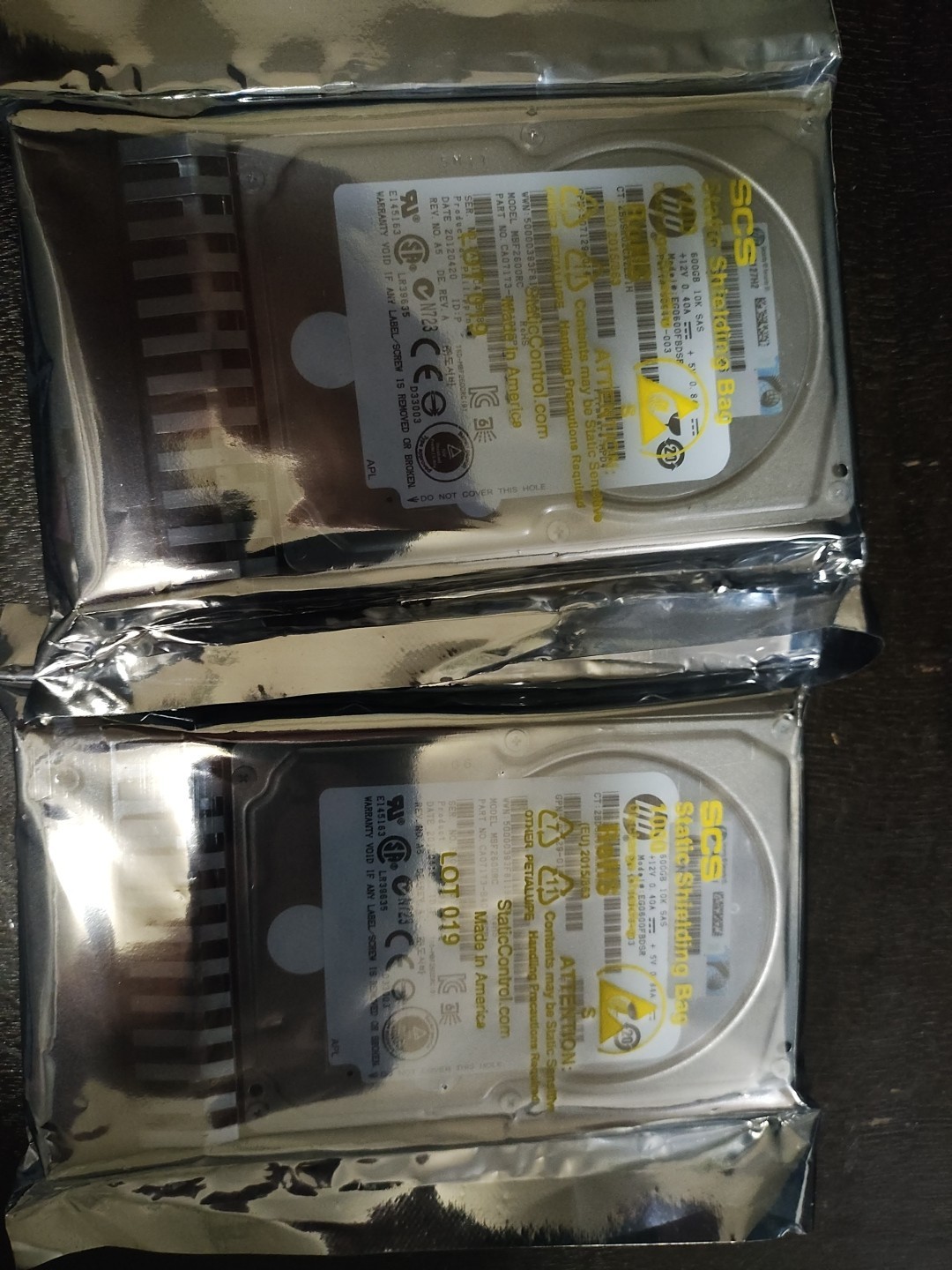 Lot of 2 HP 600GB 10K 6G 2.5 HDD Disks SAS 599476-003 For HPe Servers & Storages