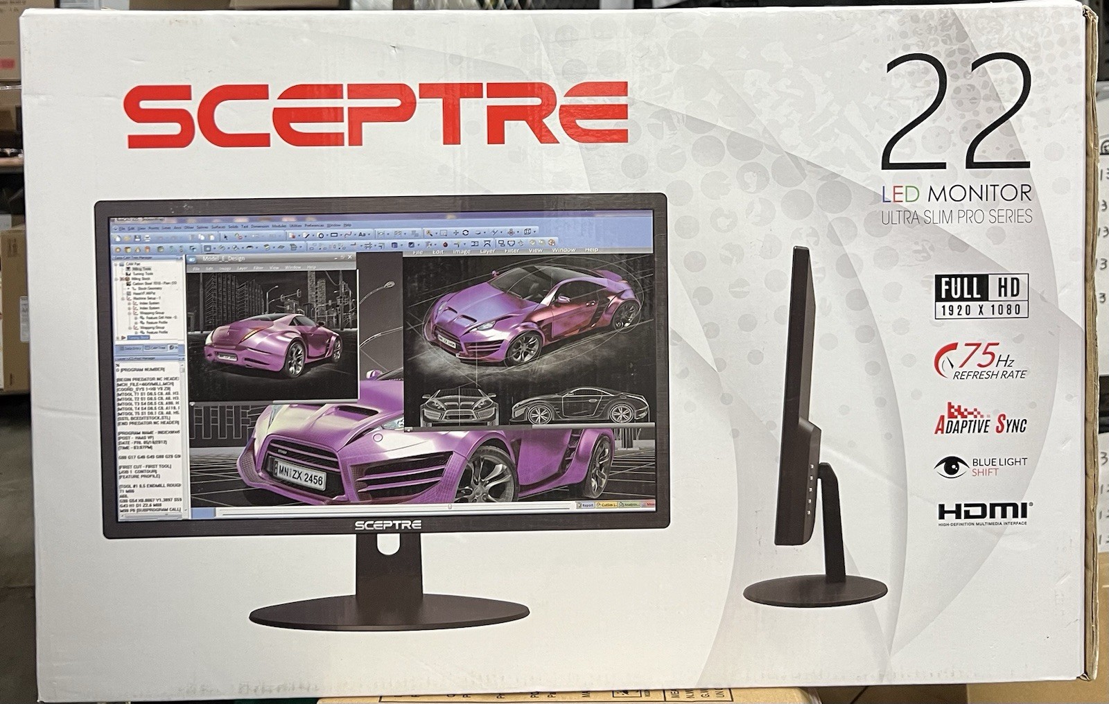 New Sceptre 22 LED Monitor Ultra Slim Pro Series E229W-19203RT