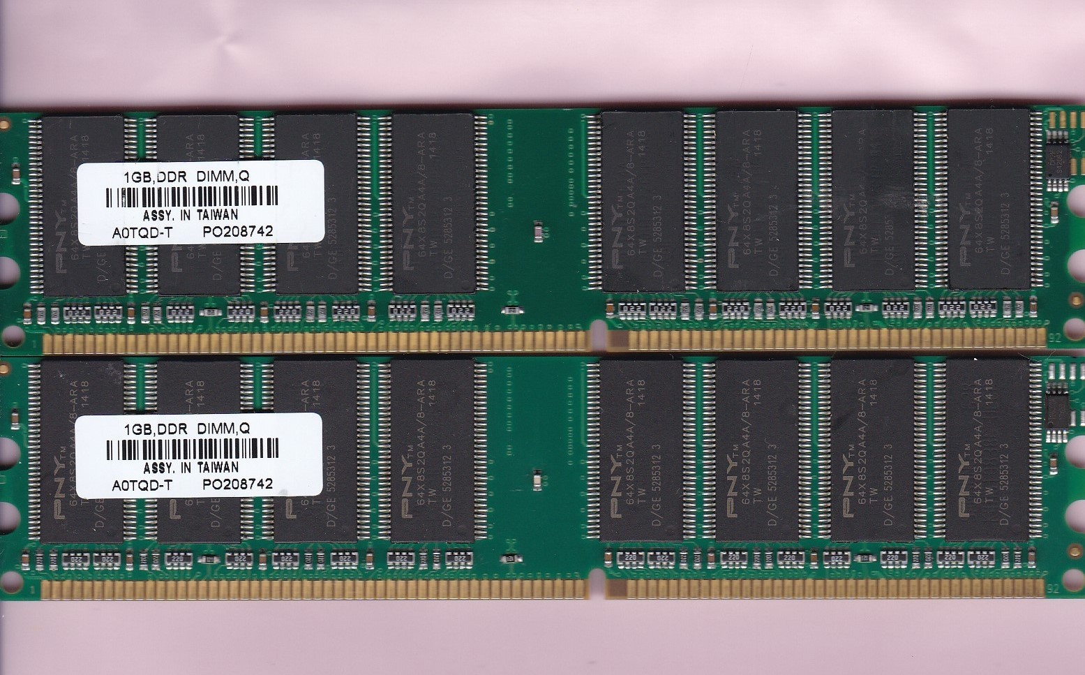 2GB 2x1GB PC-3200 PNY A0TQD-T DDR-400 MD1024SD1-400 Desktop Memory KIT DDR1 DIMM