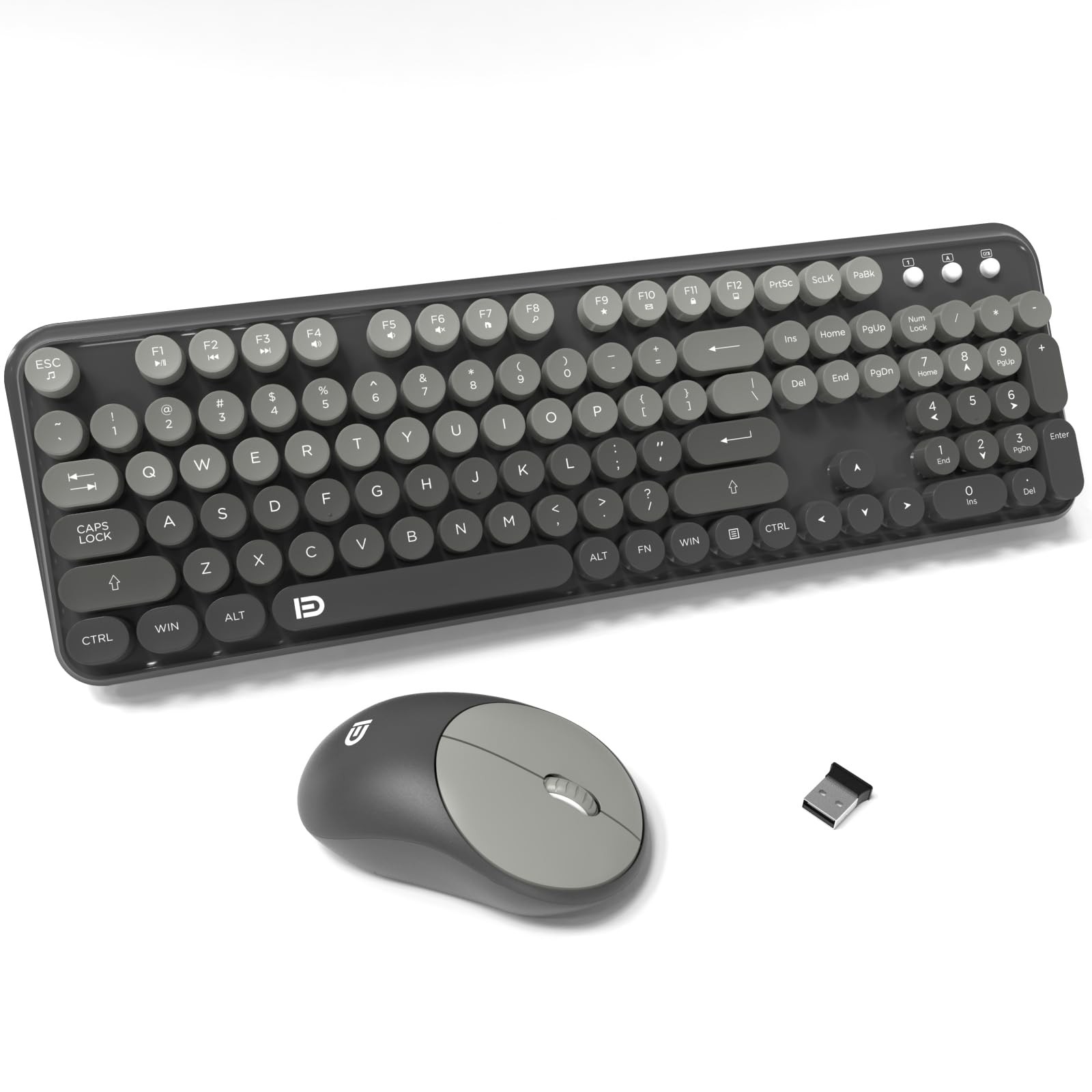 Wireless Keyboard and Combo - 2.4G Full-Sized Cute Colorful and Keyboard with...