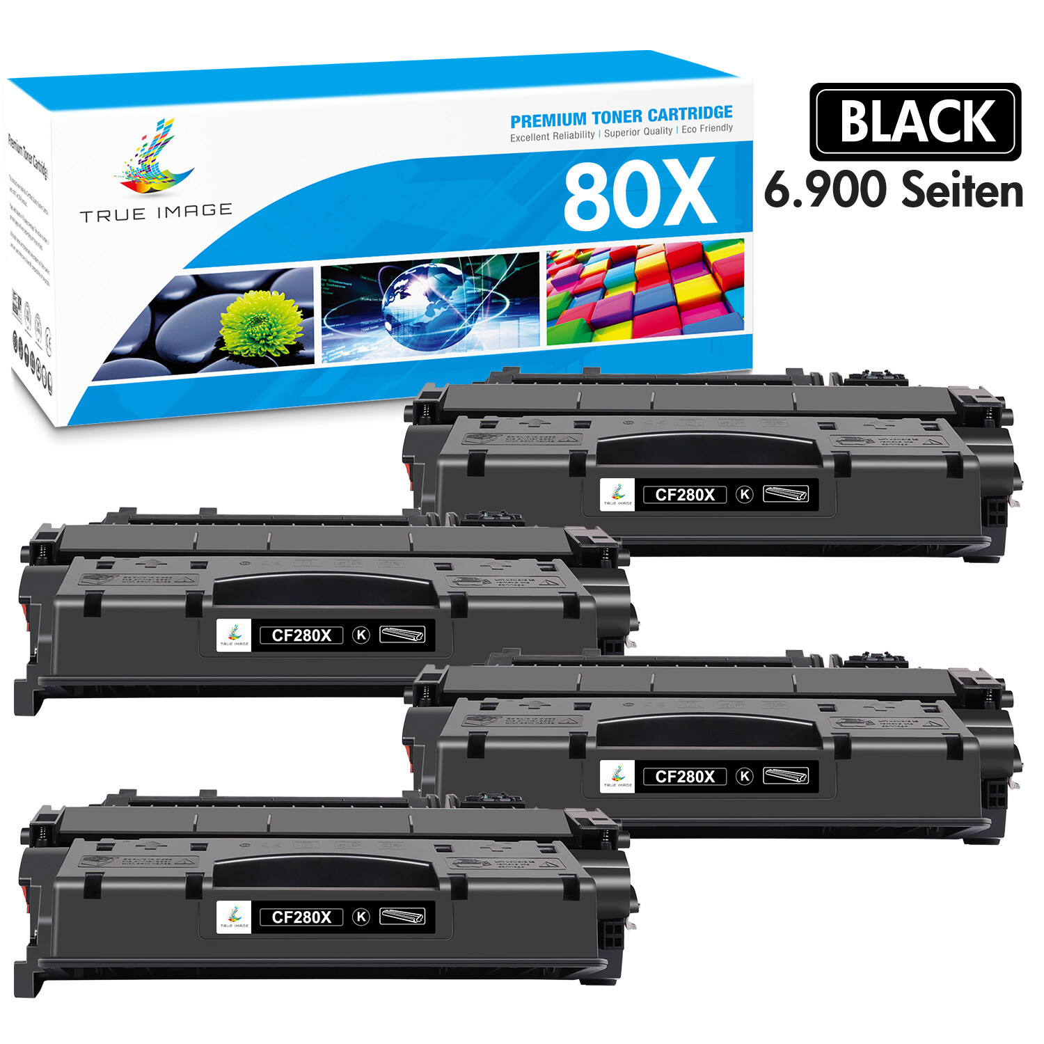4 Pack CF280X Toner Compatible for HP 80X Laserjet Pro 400 M401dw M401n Printer