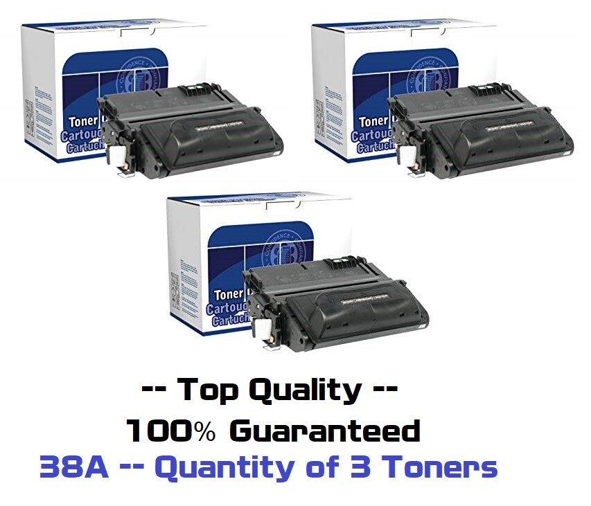 3 New Factory Sealed 38A Toner Cartridges Compatible to HP Q1338A 38A 4200