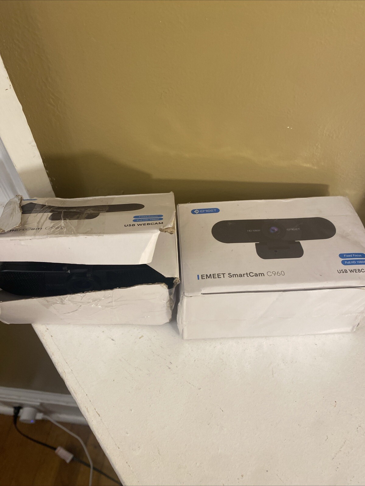 2 X EMEET C960 HD Smart Webcam Black New Damaged Boxes