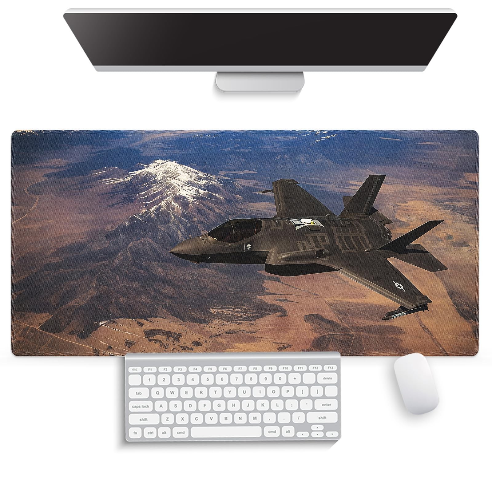 knseva Large Gaming Mouse Pad 31.5" x 15.8" - 31.5L x 15.8W inches, F-35
