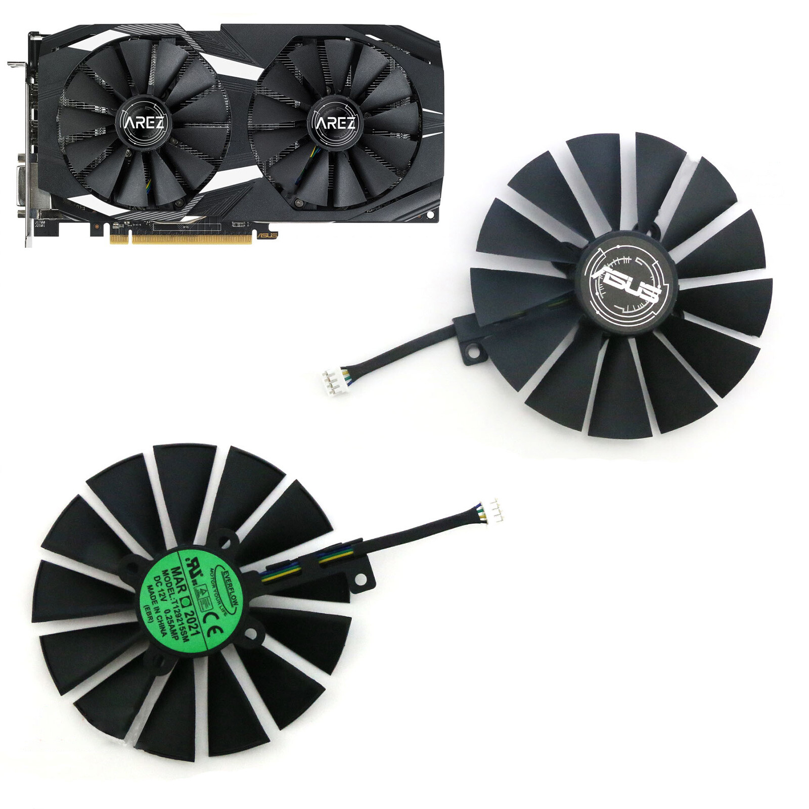 Cooling Fan Graphics Card Accessories for ASUS STRIX RX570/RX580 Spare Parts