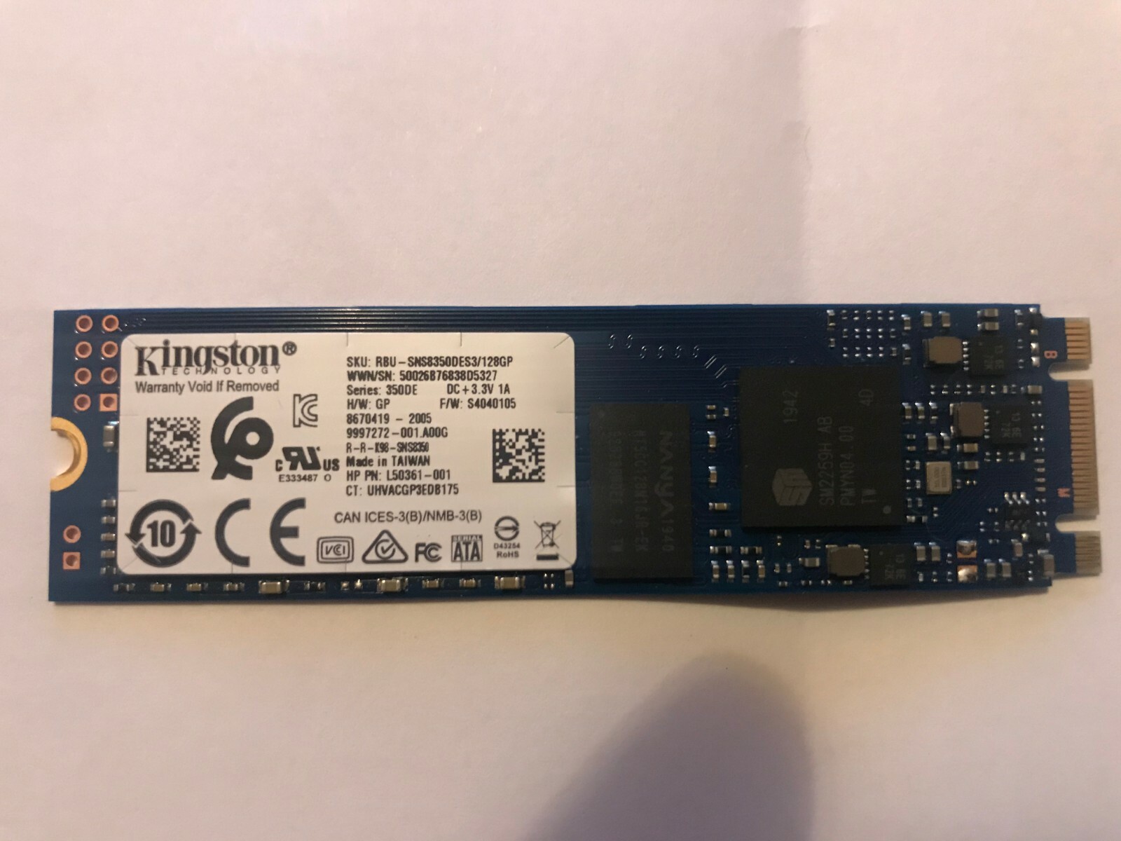 128GB M.2 SATA - Kingston RBU-SNS8350DE3/128GG2 SATA M.2 2280 SSD 
