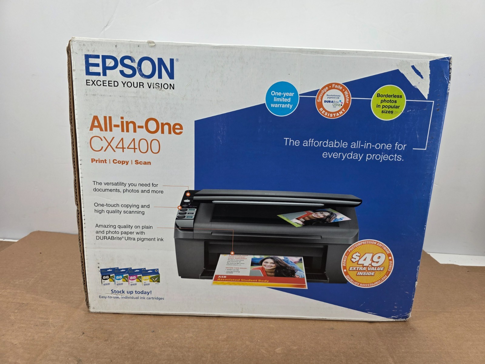 EPSON STYLUS INKJET ALL-IN-ONE PRINTER CX4400**PRINT/SCAN/COPY**