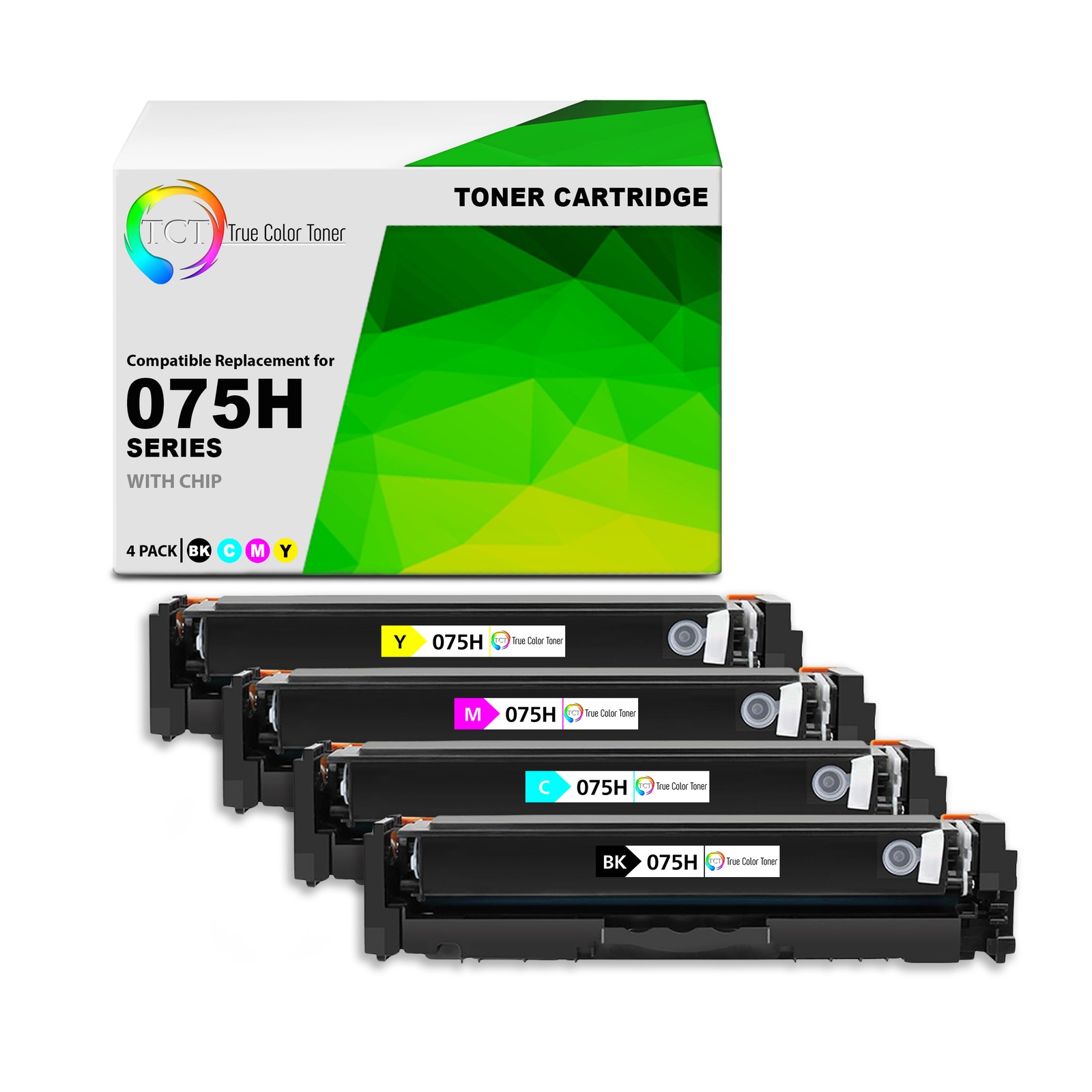 TCT Compatible HY BCMY Toner Cartridge Replacement for Canon 075H – 4-Pack
