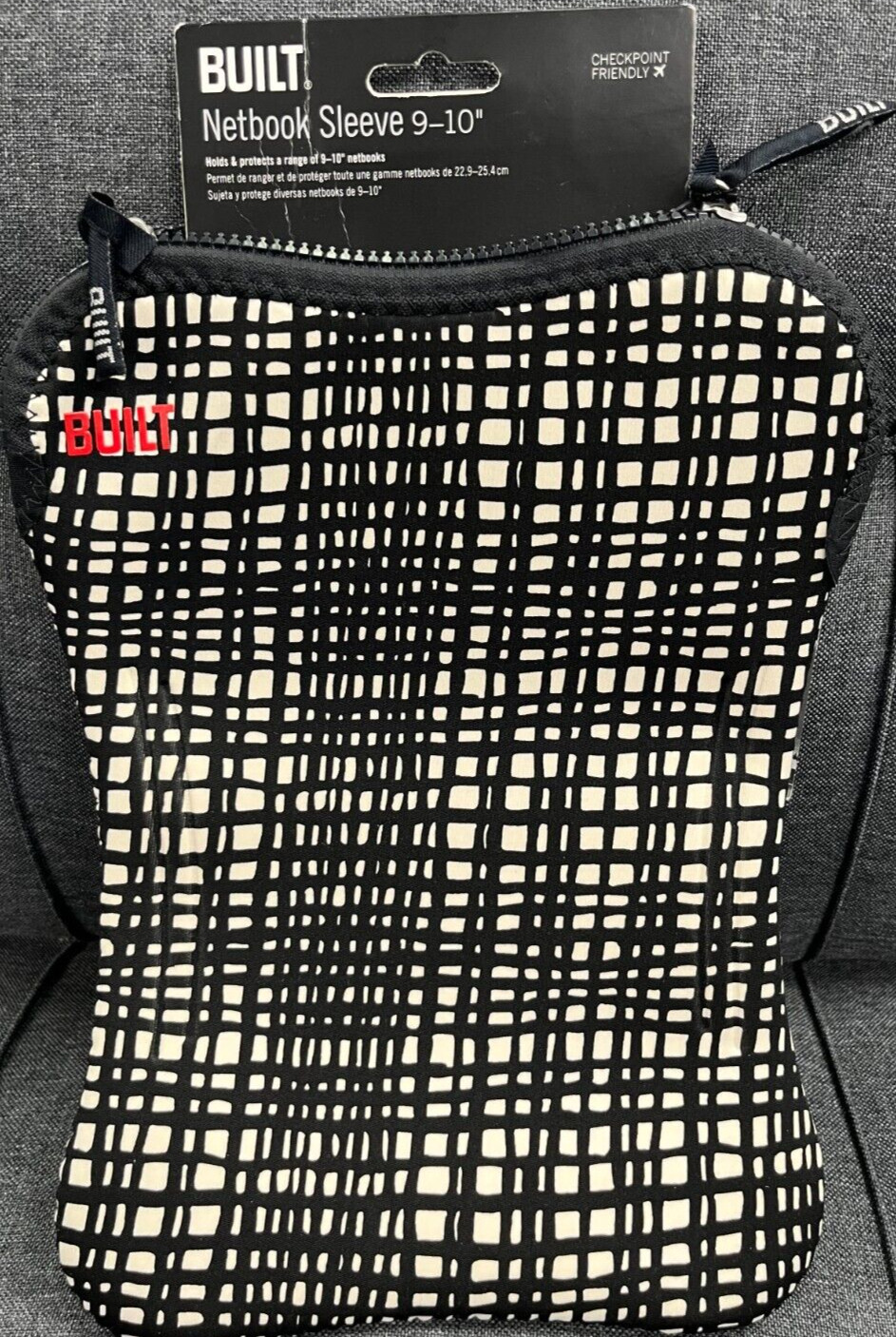 Built NY Netbook Sleeve 9-10" Black/Off White Pattern Brand-New