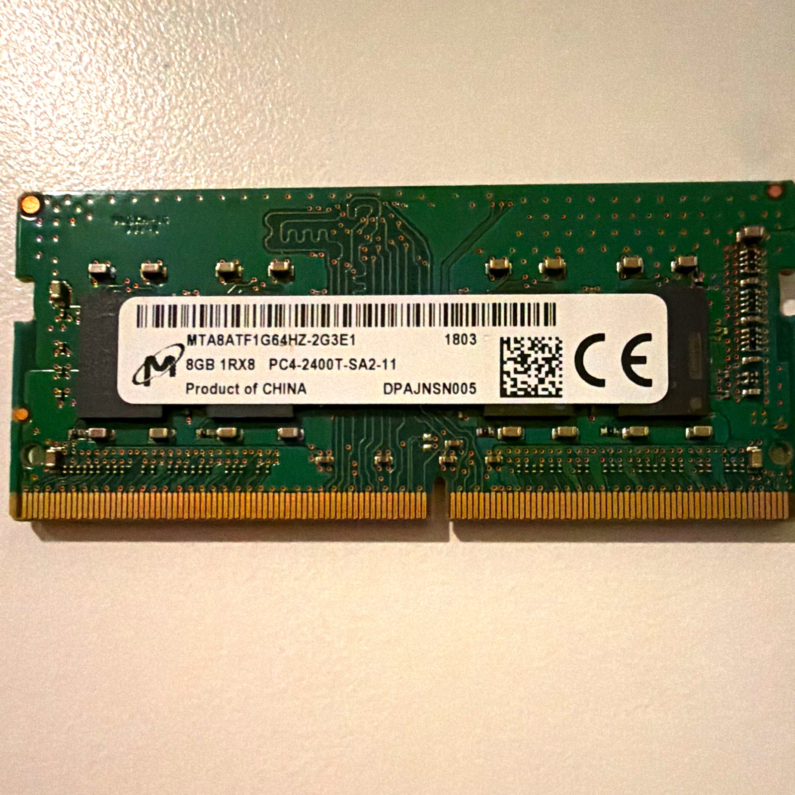 Micron 8GB DDR4 SO-DIMM 260-Pin Laptop RAM PC4-2400T MTA8ATF1G64HZ