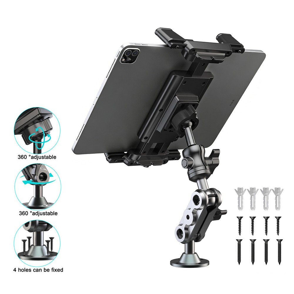 Tablet Mount for Truck Heavy Duty Drill Base Phone Holder for Car Dashboard Wall