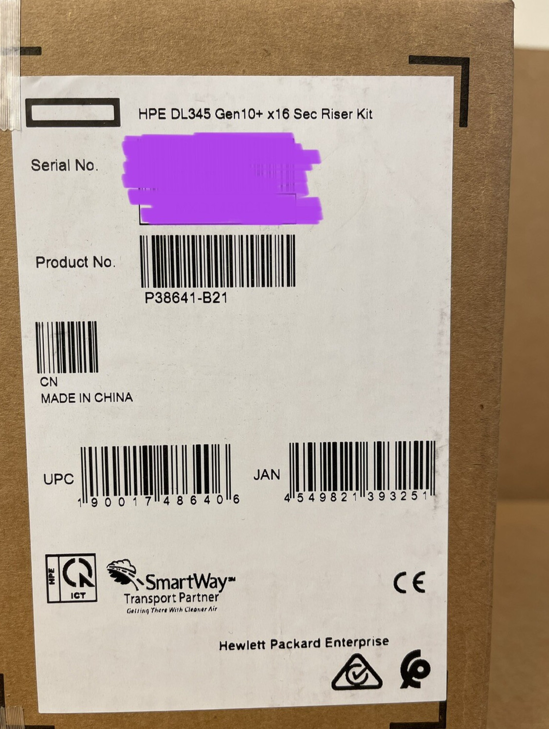 HPE ProLiant DL345 Gen10 Plus Secondary Riser Kit x16 FHFL