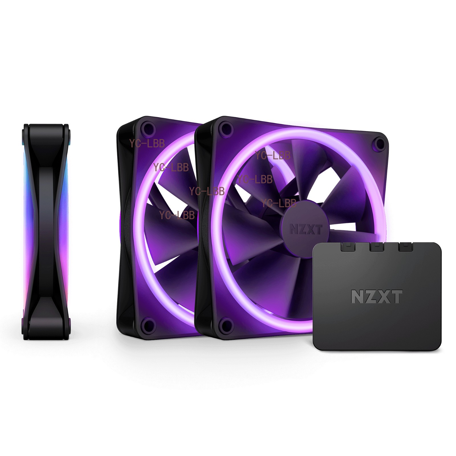 NZXT F120 RGB DUO 120mm Case Fan + Fan Controller - Black(3-Pack)