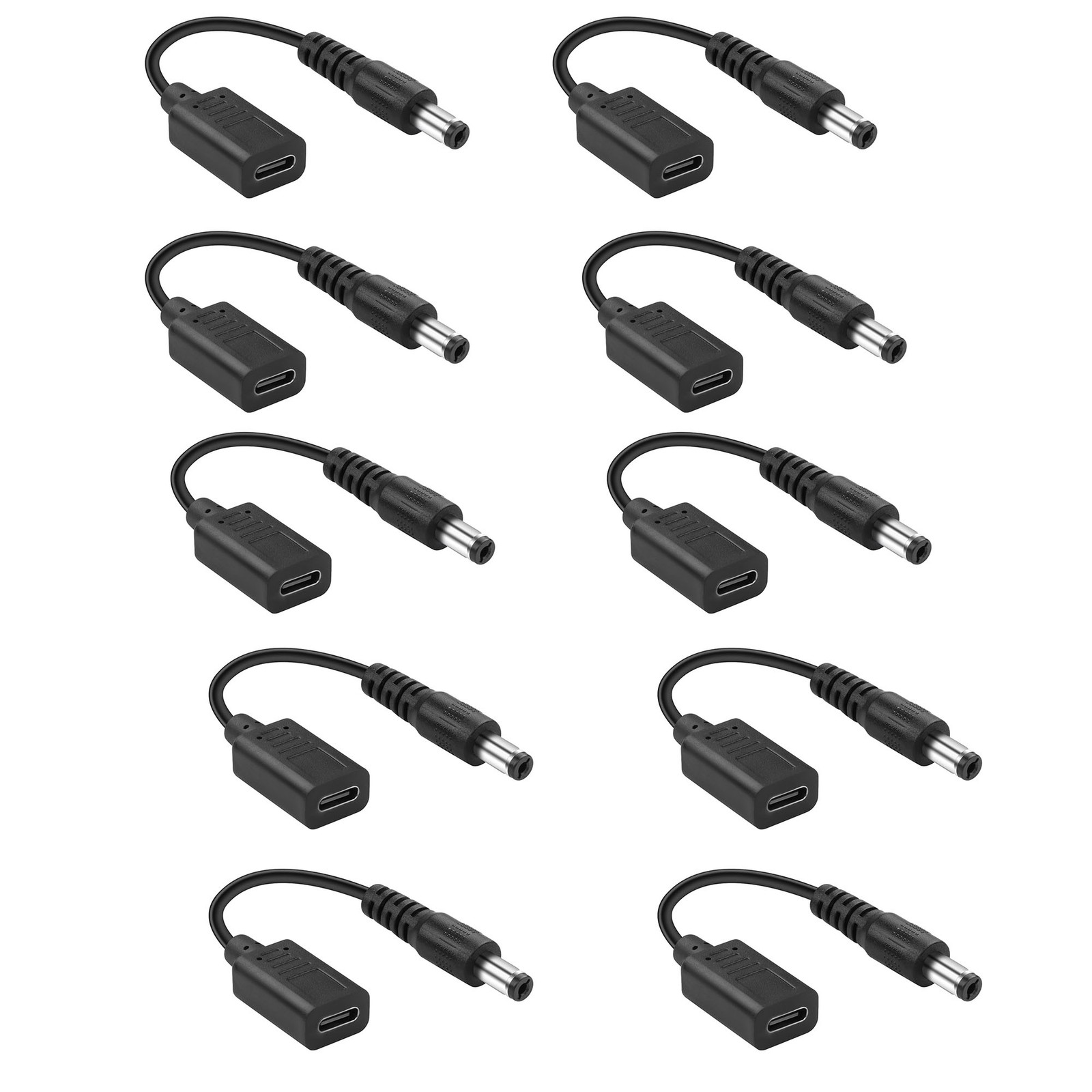 10pcs USB C Female to DC 5.5mm x 2.5mm Power PD Charge Cable 20V/5A 100W Laptop