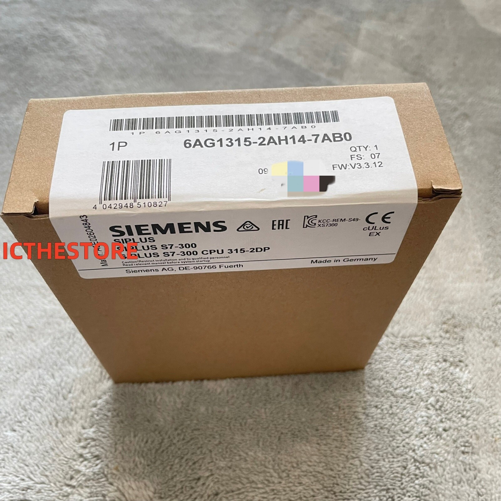 1PC NEW 6AG1315-2AH14-7AB0 SHIPPING DHL or Fedex