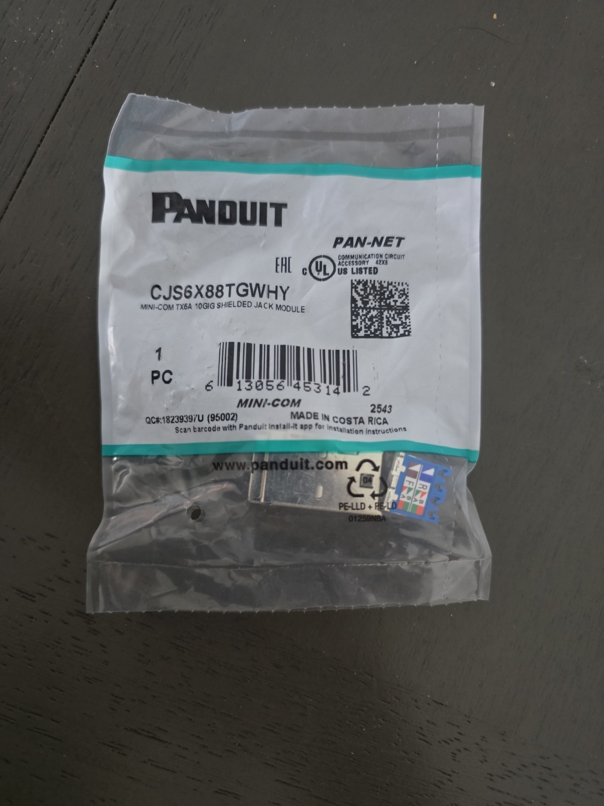 Panduit- 10 Gig Shielded Jack-CJS6X88TGWHY 10 pack