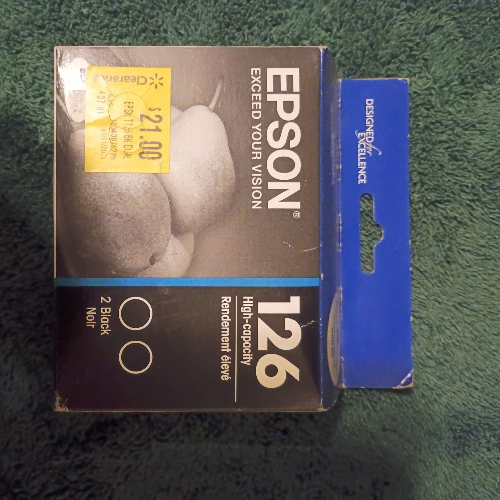 Genuine New Epson 126 Black Ink Cartridges 2 Pack  Exp 06/21 Stylus Workforce 