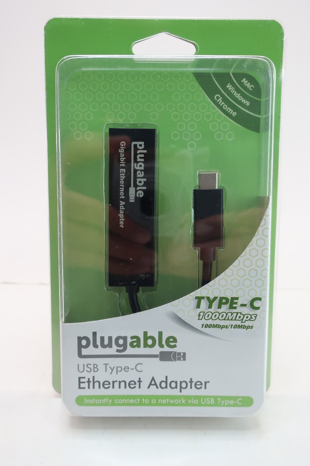 Plugable USB 3.0 Type-C Ethernet Adapter 1000Mbps/10Mbps USBC-E1000