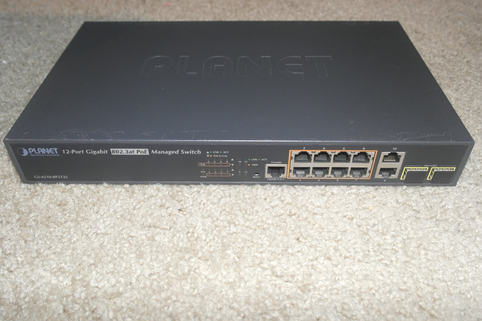 Planet GS-4210-8P2S 8-Port 10/100/1000T 802.3at PoE + 2-Port 100/1000X