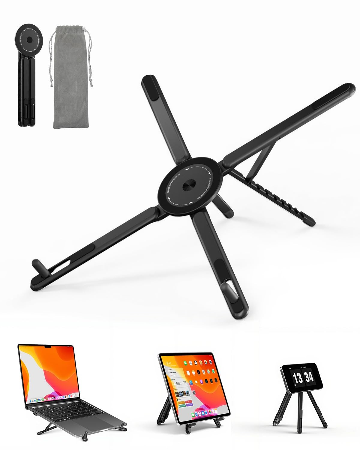 Viozon Portable Laptop Stand for Desk, Foldable Adjustable Computer Riser with M