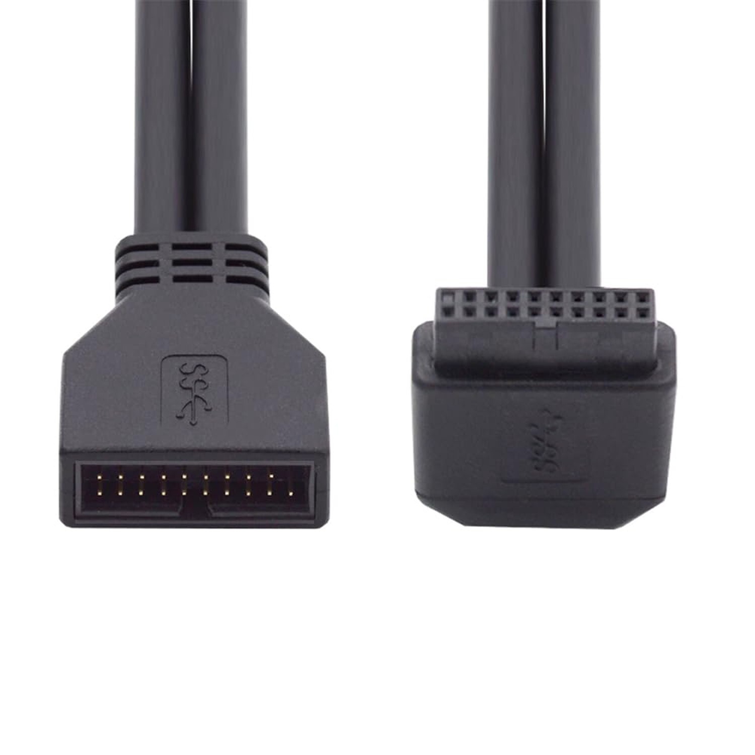NFHK Up Angled USB 3.0 20Pin 19Pin Male to Female Extension 5Gbps Cable 90 De...